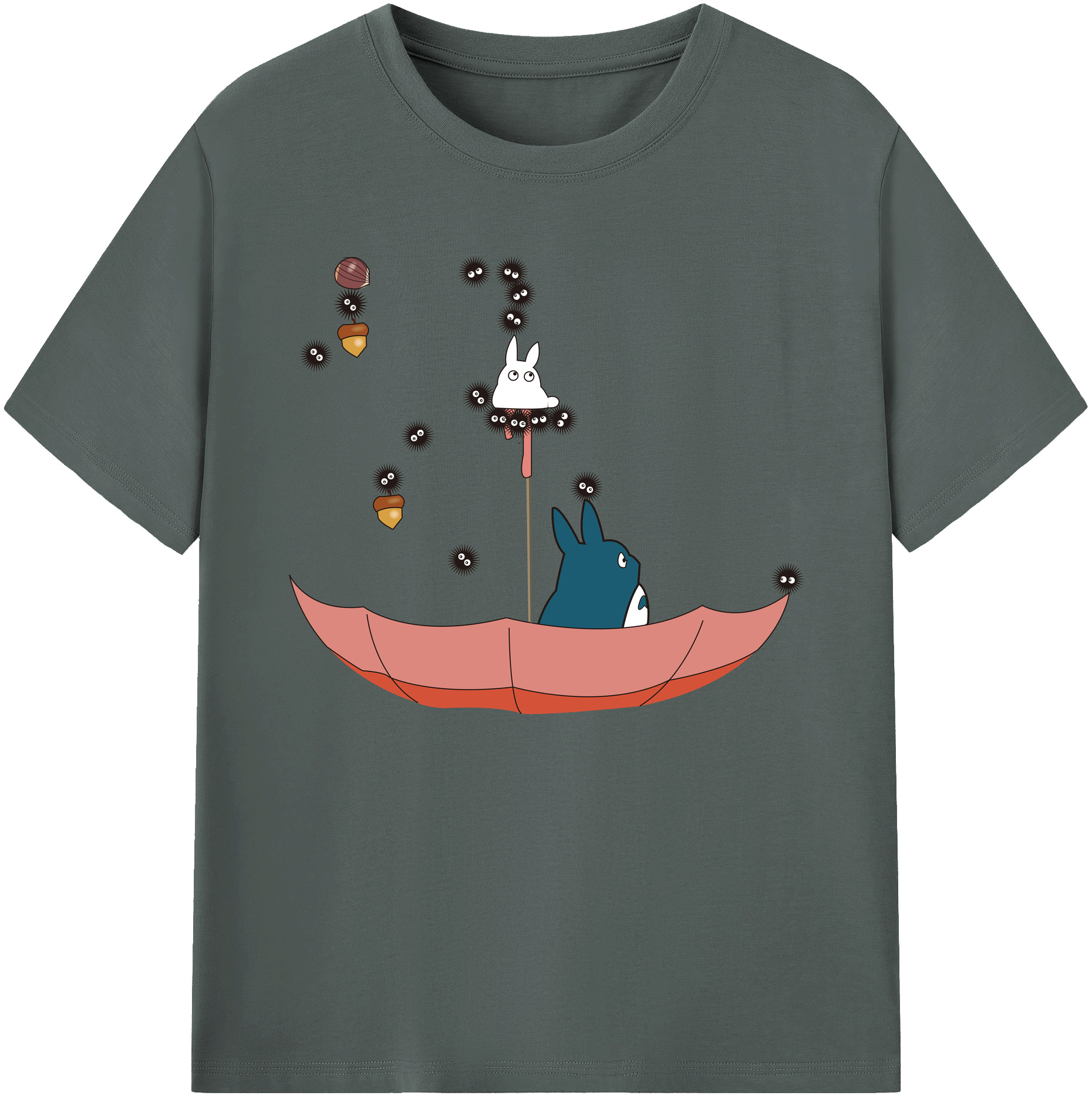 （画像用） となりのトトロ 草壁メイ 草壁サツキ My Neighbor Totoro Satsuki Kusakabe Mei Kusakabe 綿100％ メンズ半袖Tシャツ｜肌触りやわらか＆通気性
